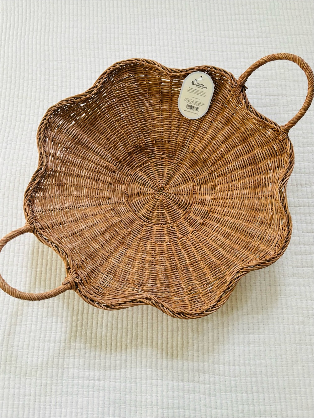 Threshold x Studio McGee Scallop Woven Shallow Bowl Basket Natural NWT - Picture 2 of 15